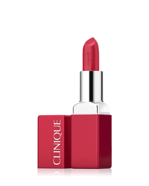 Clinique Pop™ Reds, Trouvez le rouge à lèvres qui flattera votre teint à coup sûr ! 7 teintes effet bonne mine pour un look Naturel, Classique ou Glamour.