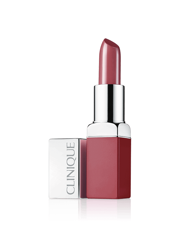 Clinique Pop™ Rouge Intense + Base Lissante 2-en-1, Une couleur riche et un primer lissant en un seul produit. Les lèvres restent confortablement hydratées.&lt;br&gt;Sans parfum. Une peau simplement sublimée.